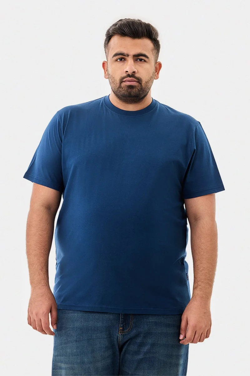 سنيتش تيشيرت قطن % مقاس كبير بقصة عادية